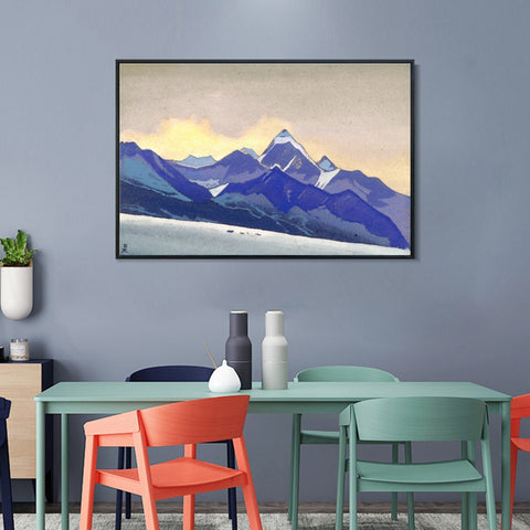 INVIN ART Framed Canvas Giclee Print Lahaul, 1947 by Nicholas Roerich Wall Art Living Room Home Office Decorations