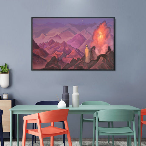 INVIN ART Framed Canvas Giclee Print Mohammed the Prophet, 1925-1 by Nicholas Roerich Wall Art Living Room Home Office Decorations