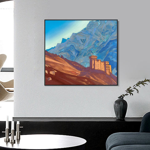 INVIN ART Framed Canvas Giclee Print Gundla, 1931 by Nicholas Roerich Wall Art Living Room Home Office Decorations
