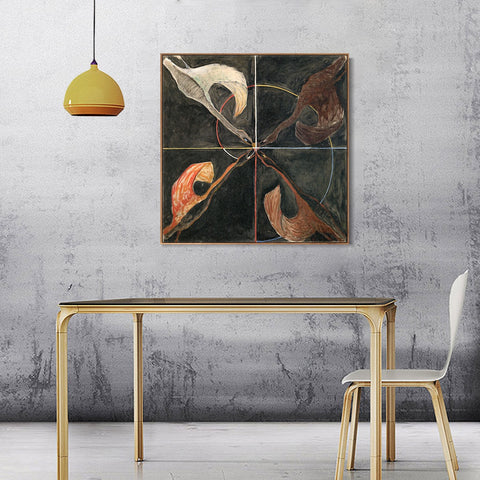 INVIN ART Framed Canvas Giclee Print Series#05 by Hilma Af Klint Wall Art Living Room Home Office Decorations