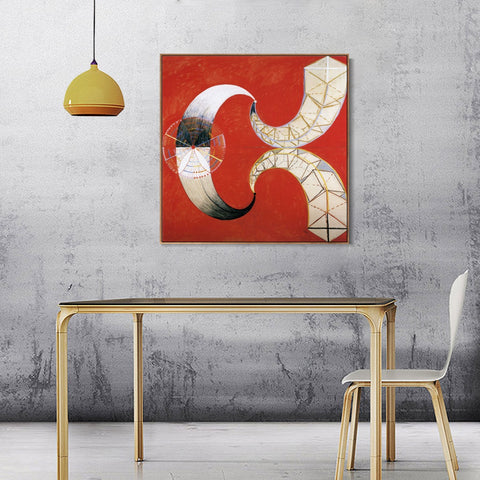 INVIN ART Framed Canvas Giclee Print Svanen Nr. 9, 1914 by Hilma Af Klint Wall Art Living Room Home Office Decorations