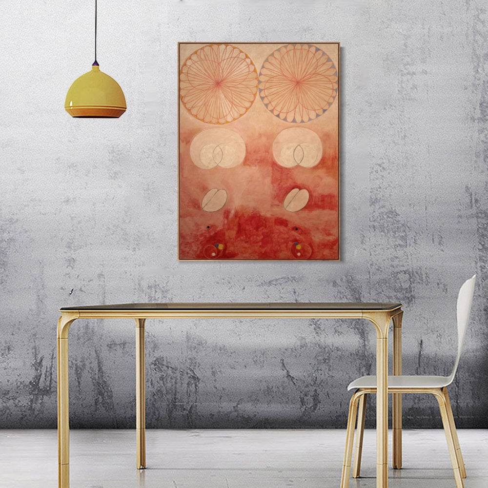 INVIN ART Framed Canvas Giclee Print Group IV,The Ten Largest,No.9,Old Age by Hilma Af Klint Wall Art Living Room Home Office Decorations