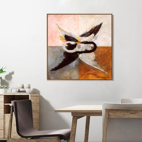 INVIN ART Framed Canvas Giclee Print Svanen 1914 Old Master by Hilma Af Klint Wall Art Living Room Home Office Decorations