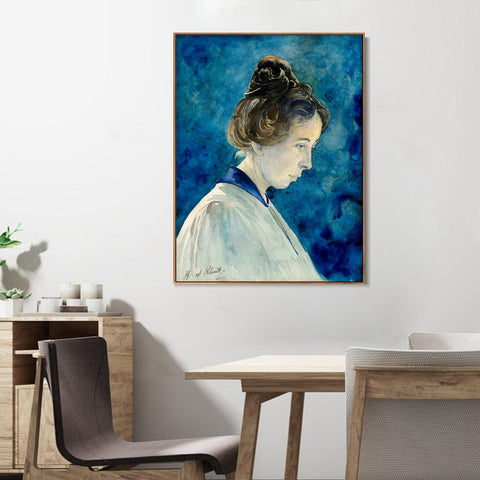 INVIN ART Framed Canvas Self-portrait by Hilma Af Klint Wall Art Living Room Home Office Decorations