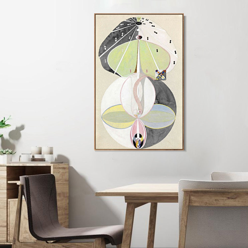 INVIN ART Framed Canvas Tree of Knowledge Series w no.5,1913 by Hilma Af Klint Wall Art Living Room Home Office Decorations