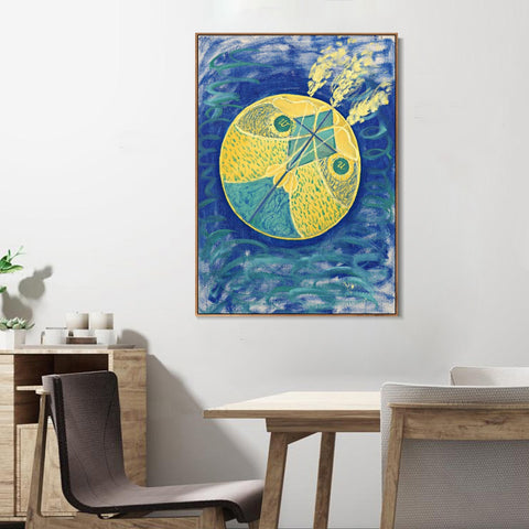 INVIN ART Framed Canvas Group i No.7 Primordial Chaos, 1907 by Hilma Af Klint Wall Art Living Room Home Office Decorations