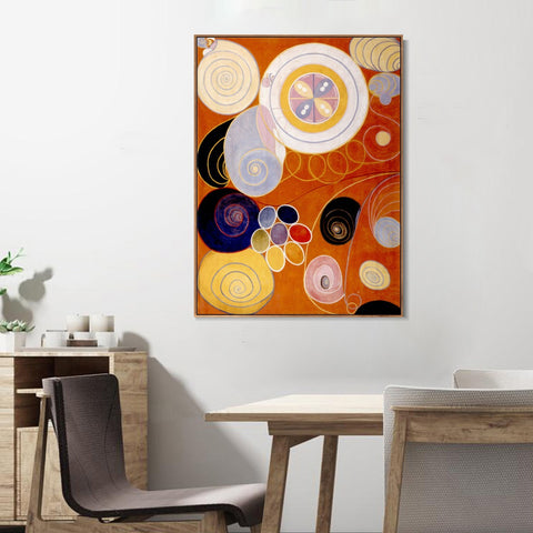 INVIN ART Framed Canvas Group iv No.3 the Ten Largest Youth, 1907 by Hilma Af Klint Wall Art Living Room Home Office Decorations
