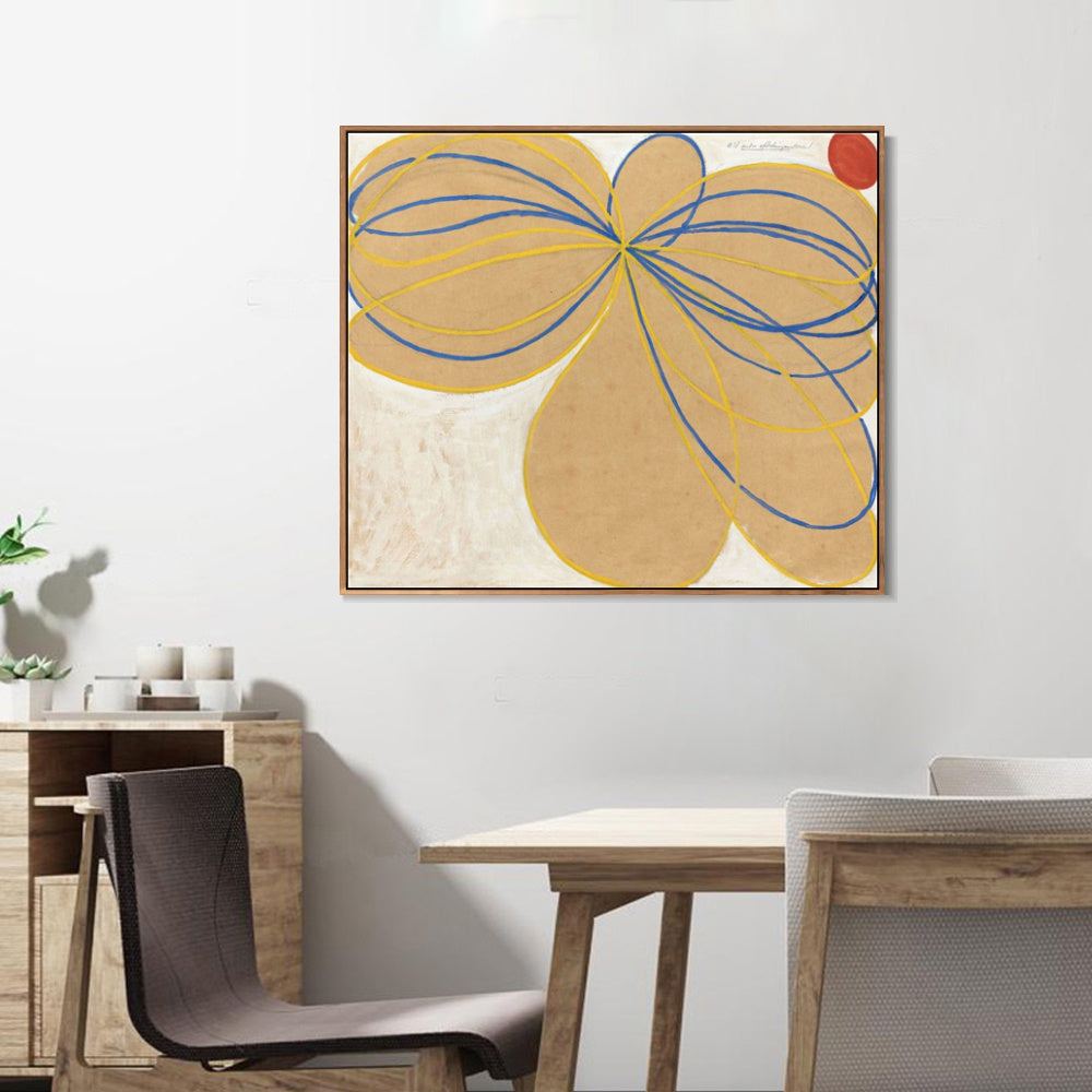 INVIN ART Framed Canvas the seven-pointed star no.1,1908 by Hilma Af Klint Wall Art Living Room Home Office Decorations