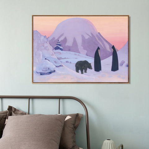 INVIN ART Framed Canvas Giclee Print We not Afraid-1922 by Nicholas Roerich Wall Art Living Room Home Office Decorations
