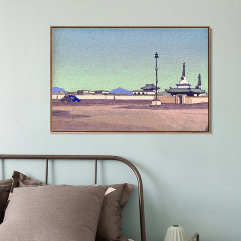 INVIN ART Framed Canvas Giclee Print Batuhalka the Capital of Inner Mongolia-1927 by Nicholas Roerich Wall Art Living Room Home Office Decorations