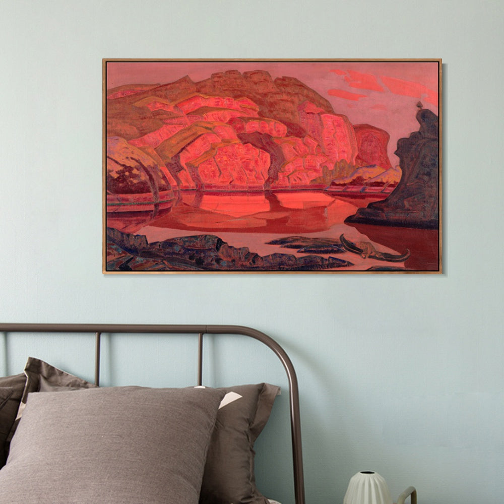 INVIN ART Framed Canvas Giclee Print Buried Treasures 1917 by Nicholas Roerich Wall Art Living Room Home Office Decorations