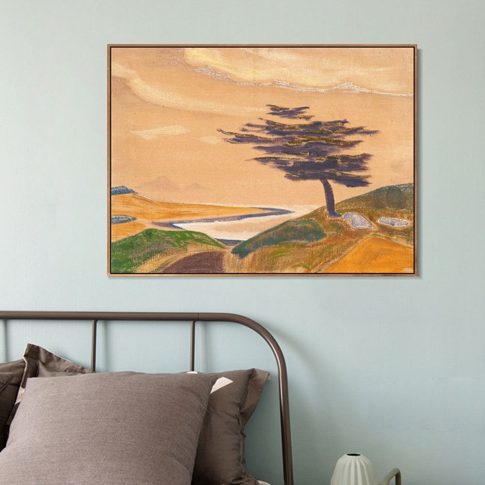 INVIN ART Framed Canvas Giclee Print Coast Ledenets 1919 by Nicholas Roerich Wall Art Living Room Home Office Decorations