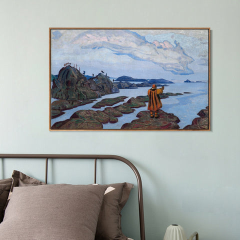 INVIN ART Framed Canvas Giclee Print Command 1917 by Nicholas Roerich Wall Art Living Room Home Office Decorations