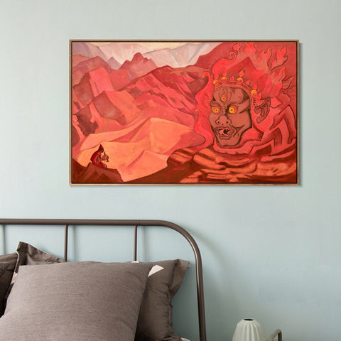 INVIN ART Framed Canvas Giclee Print Dorje the Daring One, 1925 by Nicholas Roerich Wall Art Living Room Home Office Decorations