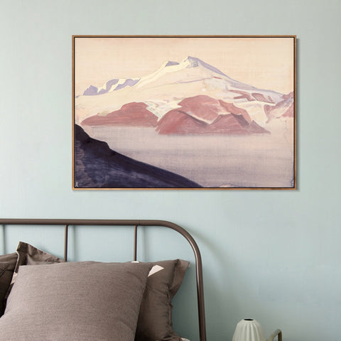 INVIN ART Framed Canvas Giclee Print Elbrus Caucasus, 1933 by Nicholas Roerich Wall Art Living Room Home Office Decorations