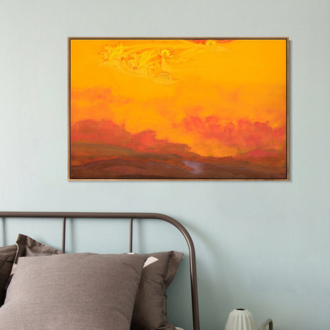 INVIN ART Framed Canvas Giclee Print Elijah the Prophet 1931 by Nicholas Roerich Wall Art Living Room Home Office Decorations