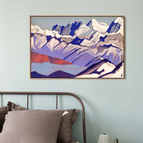 INVIN ART Framed Canvas Giclee Print Everest, 1936 by Nicholas Roerich Wall Art Living Room Home Office Decorations