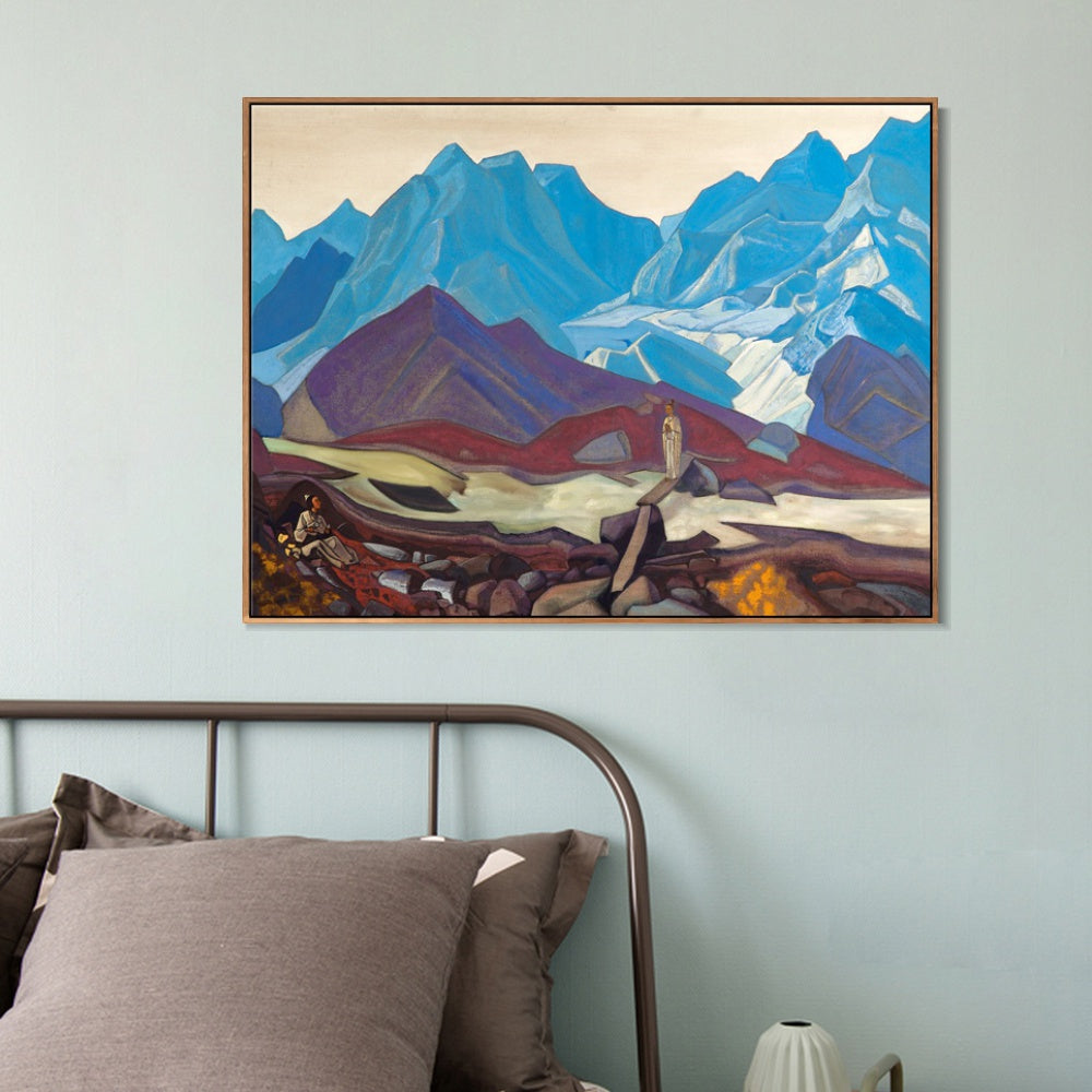 INVIN ART Framed Canvas Giclee Print from Beyond by Nicholas Roerich Wall Art Living Room Home Office Decorations