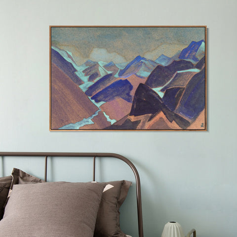 INVIN ART Framed Canvas Giclee Print Glaciers of Lahaul, 1936 by Nicholas Roerich Wall Art Living Room Home Office Decorations