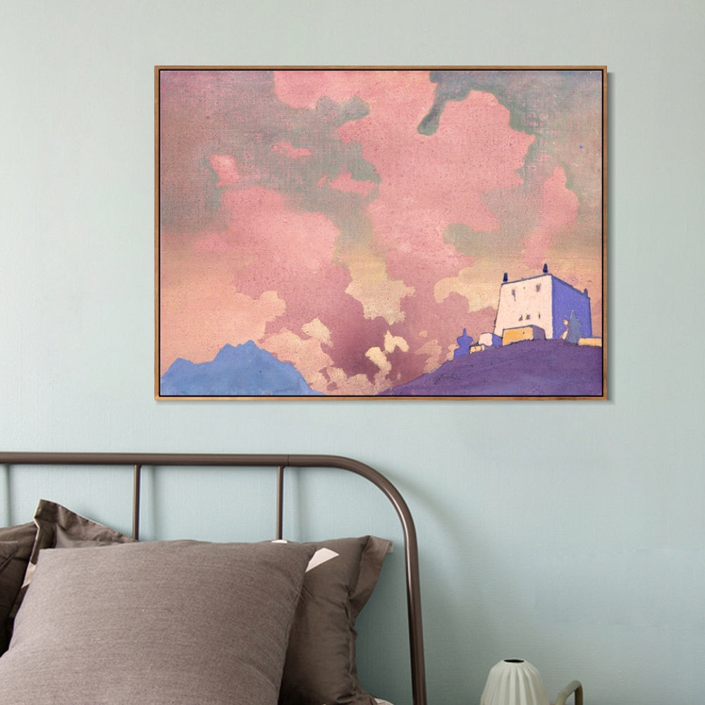 INVIN ART Framed Canvas Giclee Print Gompa, 1932 by Nicholas Roerich Wall Art Living Room Home Office Decorations