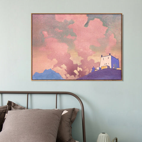 INVIN ART Framed Canvas Giclee Print Gompa, 1932 by Nicholas Roerich Wall Art Living Room Home Office Decorations