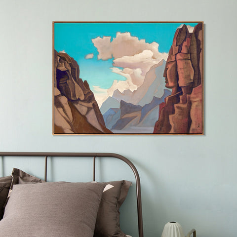 INVIN ART Framed Canvas Giclee Print Great Spirit of Himalayas, 1934 by Nicholas Roerich Wall Art Living Room Home Office Decorations