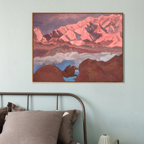 INVIN ART Framed Canvas Giclee Print He Who Hastens, 1924 by Nicholas Roerich Wall Art Living Room Home Office Decorations