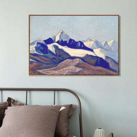 INVIN ART Framed Canvas Giclee Print Himalayas, 1945 by Nicholas Roerich Wall Art Living Room Home Office Decorations