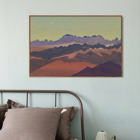 INVIN ART Framed Canvas Giclee Print Himalayas Nearly Sandahpu, 1936 by Nicholas Roerich Wall Art Living Room Home Office Decorations