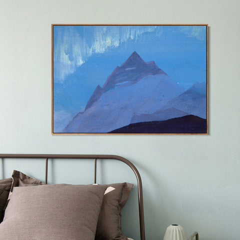 INVIN ART Framed Canvas Giclee Print Himalayas Rain, 1933 by Nicholas Roerich Wall Art Living Room Home Office Decorations