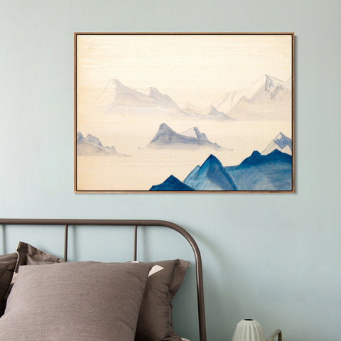 INVIN ART Framed Canvas Giclee Print Himalayas Study-5 by Nicholas Roerich Wall Art Living Room Home Office Decorations