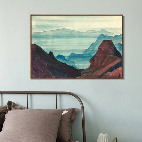 INVIN ART Framed Canvas Giclee Print Himalayas Study, 1934 by Nicholas Roerich Wall Art Living Room Home Office Decorations