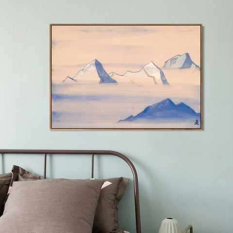 INVIN ART Framed Canvas Giclee Print Himalayas Study Holy Himalayas, 1933 by Nicholas Roerich Wall Art Living Room Home Office Decorations