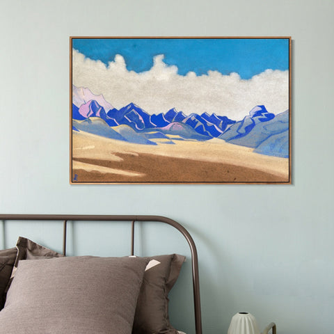 INVIN ART Framed Canvas Giclee Print Karakoram Way to Turkestan, 1936 by Nicholas Roerich Wall Art Living Room Home Office Decorations