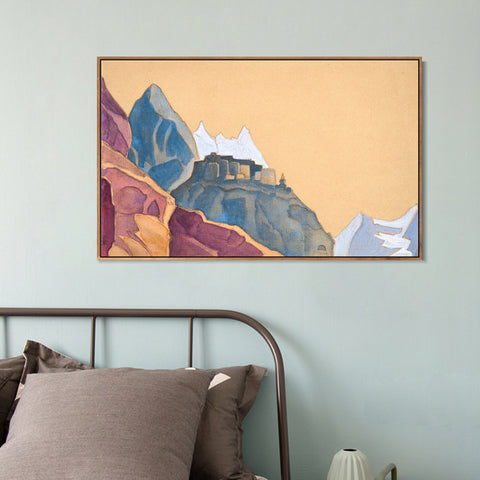 INVIN ART Framed Canvas Giclee Print kardang-1933 by Nicholas Roerich Wall Art Living Room Home Office Decorations