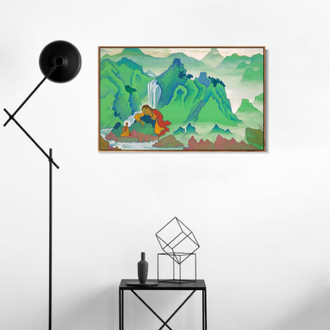 INVIN ART Framed Canvas Giclee Print Padmasambhava, 1924 by Nicholas Roerich Wall Art Living Room Home Office Decorations
