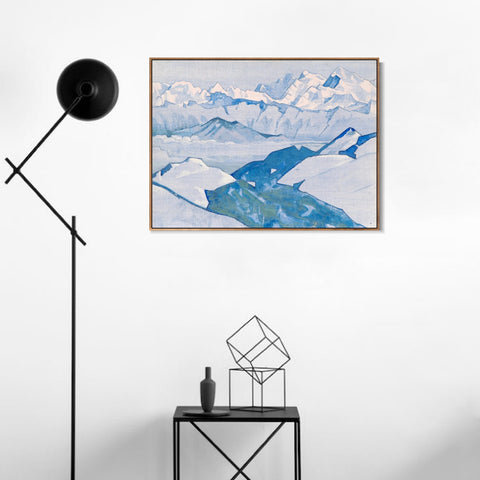 INVIN ART Framed Canvas Giclee Print Ridge of Everest, 1924 by Nicholas Roerich Wall Art Living Room Home Office Decorations