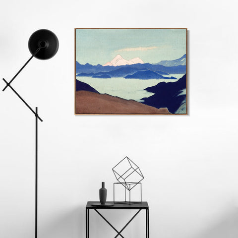 INVIN ART Framed Canvas Giclee Print Sared Himalayas, 1933 by Nicholas Roerich Wall Art Living Room Home Office Decorations