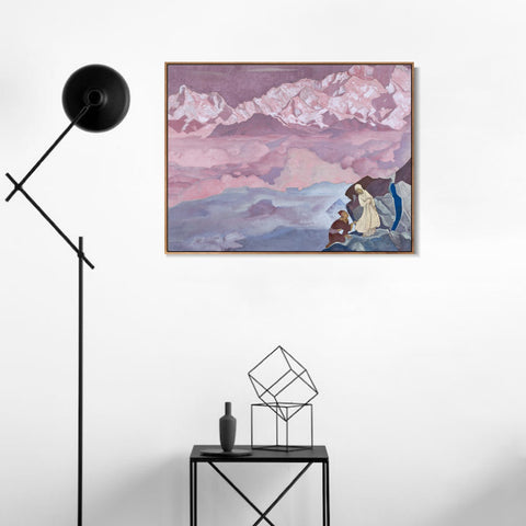 INVIN ART Framed Canvas Giclee Print She Who Leads, 1943 by Nicholas Roerich Wall Art Living Room Home Office Decorations
