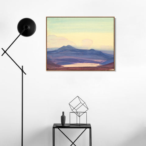 INVIN ART Framed Canvas Giclee Print Study of Mountains, 1931-1 by Nicholas Roerich Wall Art Living Room Home Office Decorations