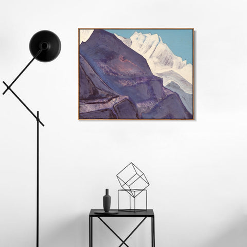 INVIN ART Framed Canvas Giclee Print Study of Mountains, 1933 by Nicholas Roerich Wall Art Living Room Home Office Decorations