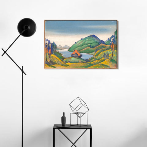 INVIN ART Framed Canvas Giclee Print Study of Scene Decoration for the Rite of Spring, 1944 by Nicholas Roerich Wall Art Living Room Home Office Decorations