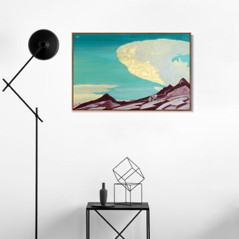 INVIN ART Framed Canvas Giclee Print Tablets of Law, 1931 by Nicholas Roerich Wall Art Living Room Home Office Decorations