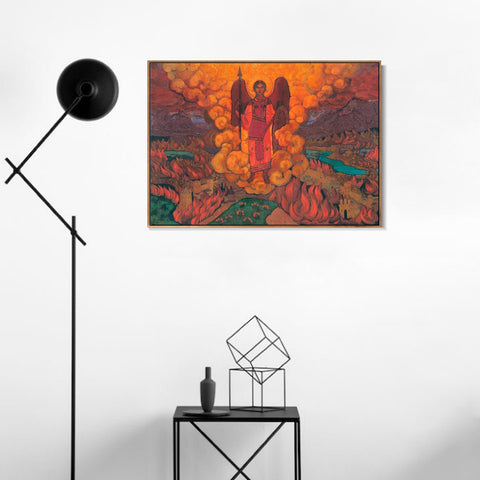 INVIN ART Framed Canvas Giclee Print The Last Angel, 1912 by Nicholas Roerich Wall Art Living Room Home Office Decorations