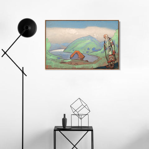 INVIN ART Framed Canvas Giclee Print the Oldest the Wisest, 1944 by Nicholas Roerich Wall Art Living Room Home Office Decorations