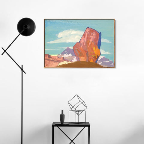 INVIN ART Framed Canvas Giclee Print three Swords by Nicholas Roerich Wall Art Living Room Home Office Decorations