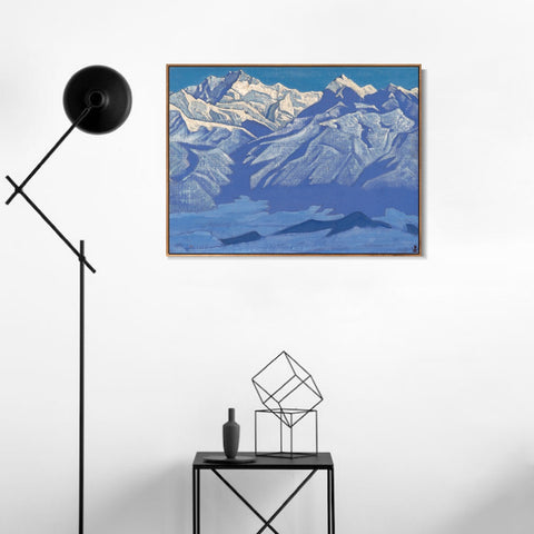INVIN ART Framed Canvas Giclee Print All Ridge, 1924 by Nicholas Roerich Wall Art Living Room Home Office Decorations