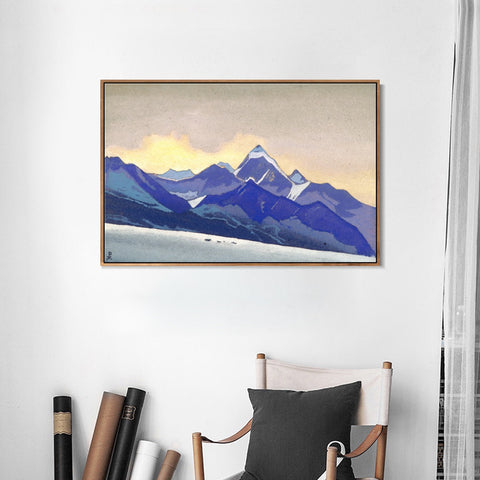 INVIN ART Framed Canvas Giclee Print Lahaul, 1947 by Nicholas Roerich Wall Art Living Room Home Office Decorations