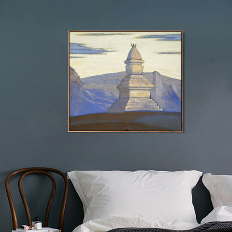 INVIN ART Framed Canvas Giclee Print Stupa near Sharugen, 1928 by Nicholas Roerich Wall Art Living Room Home Office Decorations