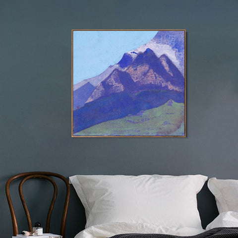 INVIN ART Framed Canvas Giclee Print Himalayas study-4 by Nicholas Roerich Wall Art Living Room Home Office Decorations